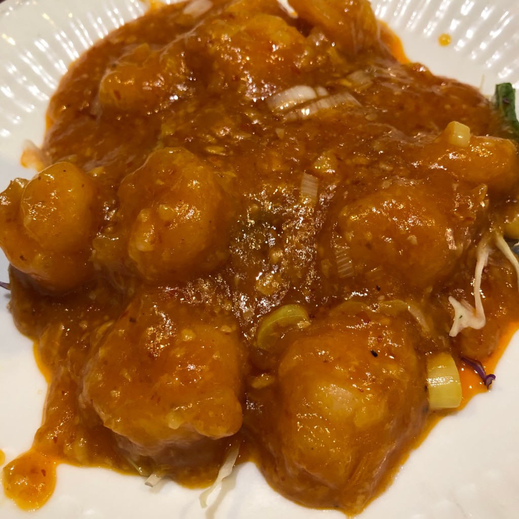 ユーザーが投稿したエビチリ+ご飯セットの写真 - 実際訪問したユーザーが直接撮影して投稿した神南中華料理陳家私菜 渋谷店の写真