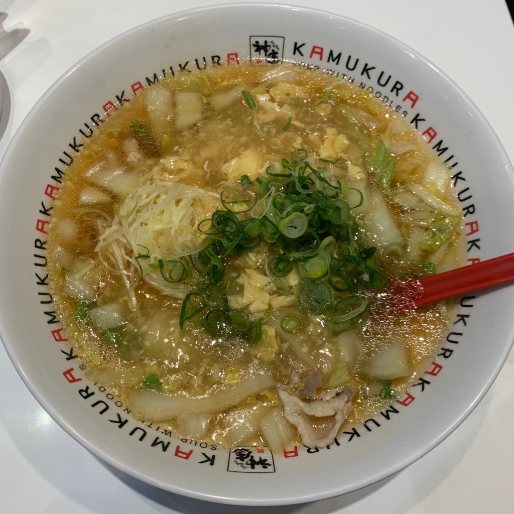 ユーザーが投稿した玉子あんかけ生姜ラーメンの写真 - 実際訪問したユーザーが直接撮影して投稿した西中島ラーメン専門店どうとんぼり神座 エキマルシェ 新大阪店の写真