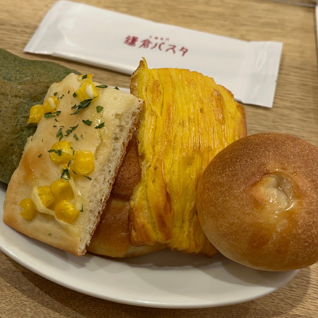 ユーザーが投稿したパン食べ放題セットの写真 - 実際訪問したユーザーが直接撮影して投稿した松戸パスタ生麺専門鎌倉パスタ アトレ松戸店の写真