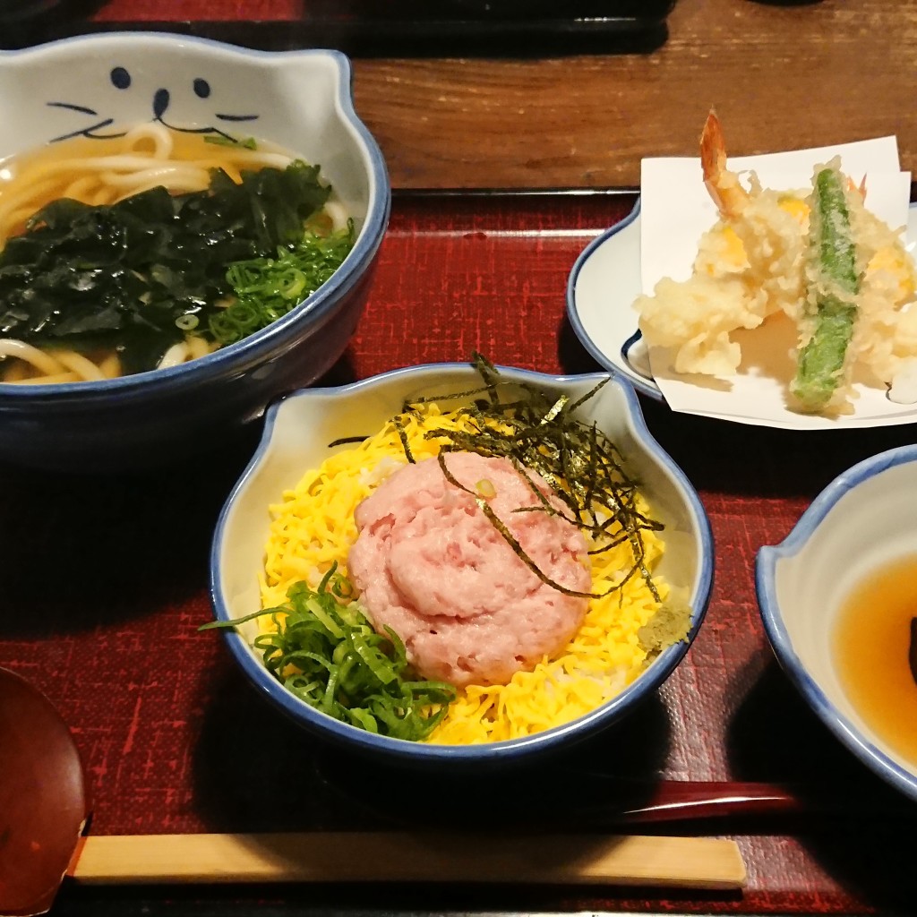 ユーザーが投稿したネギトロ丼セットの写真 - 実際訪問したユーザーが直接撮影して投稿した永田うどんのらや 深江橋店の写真