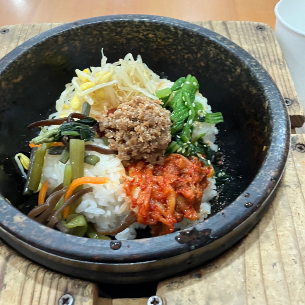 ユーザーが投稿した石焼ビビンバの写真 - 実際訪問したユーザーが直接撮影して投稿した中川韓国料理ミョンドンヤ フードコート小野田店の写真