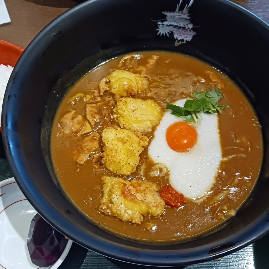 ユーザーが投稿したとり天月見カレーうどんの写真 - 実際訪問したユーザーが直接撮影して投稿した谷塚上町その他飲食店湯あがりキッチン・一休 草加店の写真