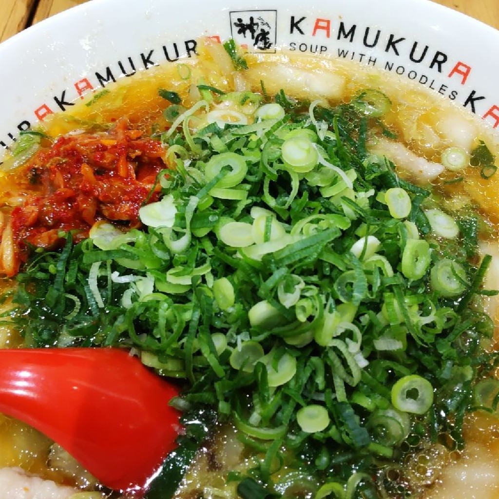 ユーザーが投稿したネギキムチラーメンの写真 - 実際訪問したユーザーが直接撮影して投稿した東塩小路町ラーメン専門店神座 京都ポルタ店の写真