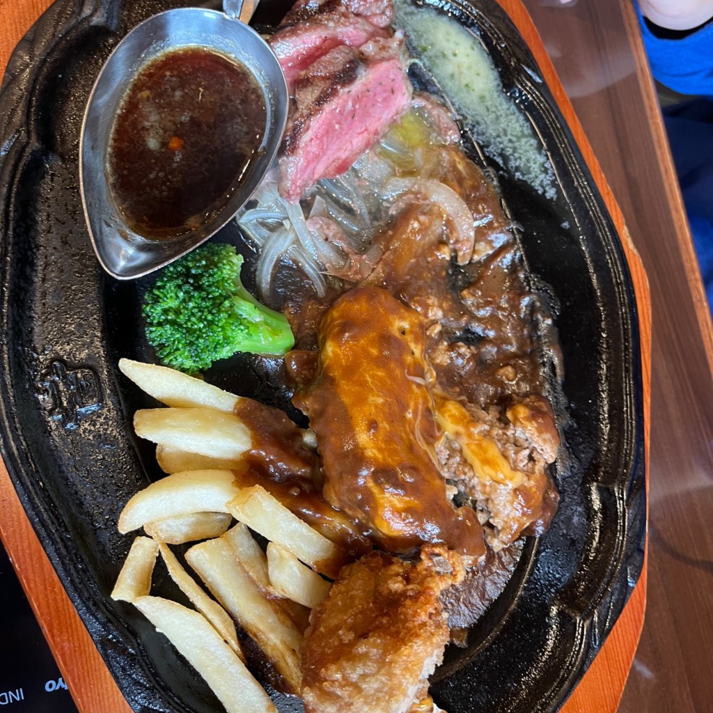 ユーザーが投稿したカットステーキ ランチの写真 - 実際訪問したユーザーが直接撮影して投稿した前ケ崎ハンバーグ肉の万世  流山店の写真
