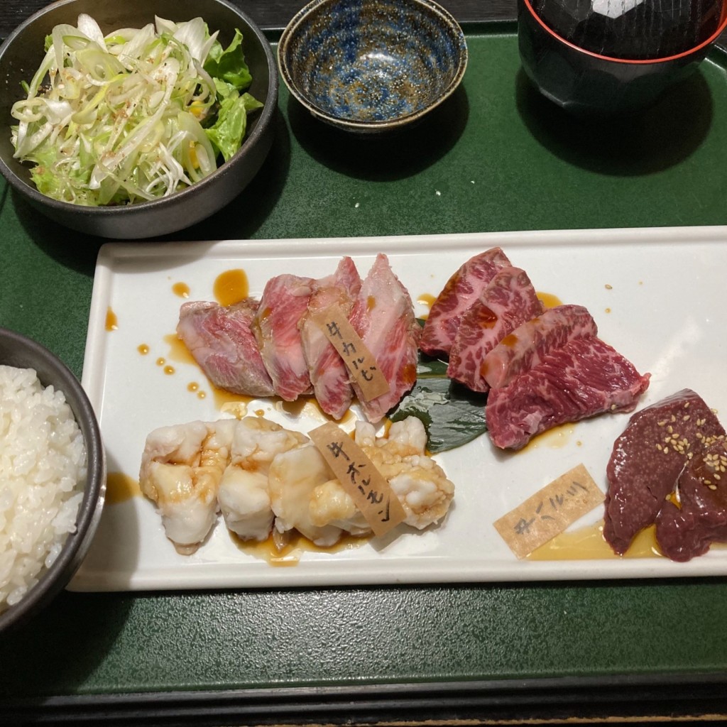 ユーザーが投稿した牛焼肉ランチの写真 - 実際訪問したユーザーが直接撮影して投稿した下津宮西町和食 / 日本料理肉と魚とめん料理が充実している店 なにがしこころ 稲沢店の写真