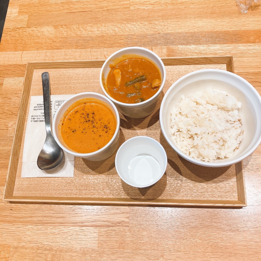 ユーザーが投稿したバターチキンカレーセットの写真 - 実際訪問したユーザーが直接撮影して投稿した大船洋食スープストックトーキョー アトレ大船店の写真