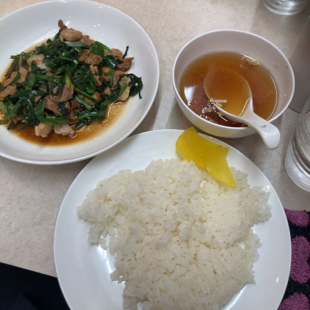 ユーザーが投稿したニラ肉ライスの写真 - 実際訪問したユーザーが直接撮影して投稿した日本橋蛎殻町中華料理来々軒の写真