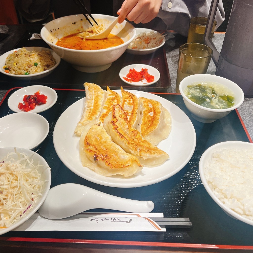 ユーザーが投稿した龍吟大餃子定食の写真 - 実際訪問したユーザーが直接撮影して投稿した青海餃子龍吟 ダイバーシティ店の写真