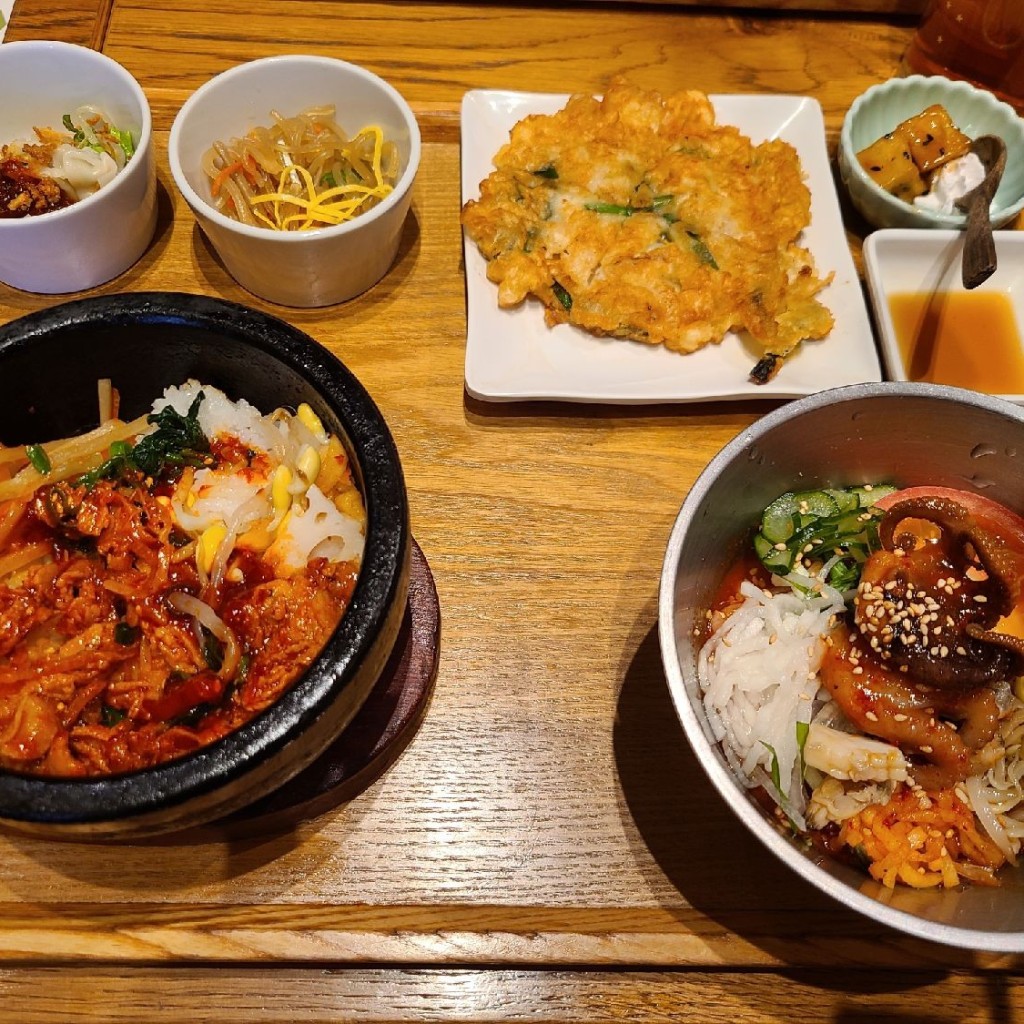 ユーザーが投稿したF辛ミソ石焼+海鮮ビビン麺の写真 - 実際訪問したユーザーが直接撮影して投稿した豊洲韓国料理韓美膳 ららぽーと豊洲店の写真