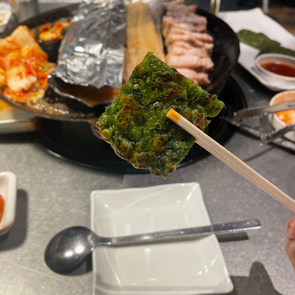 ユーザーが投稿した涙のニラチヂミの写真 - 実際訪問したユーザーが直接撮影して投稿した大久保韓国料理くるむの写真