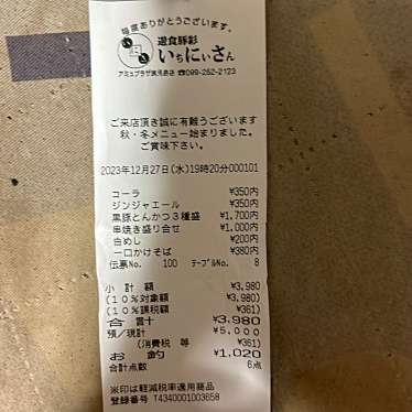 遊食豚彩いちにいさん アミュプラザ鹿児島店のundefinedに実際訪問訪問したユーザーunknownさんが新しく投稿した新着口コミの写真