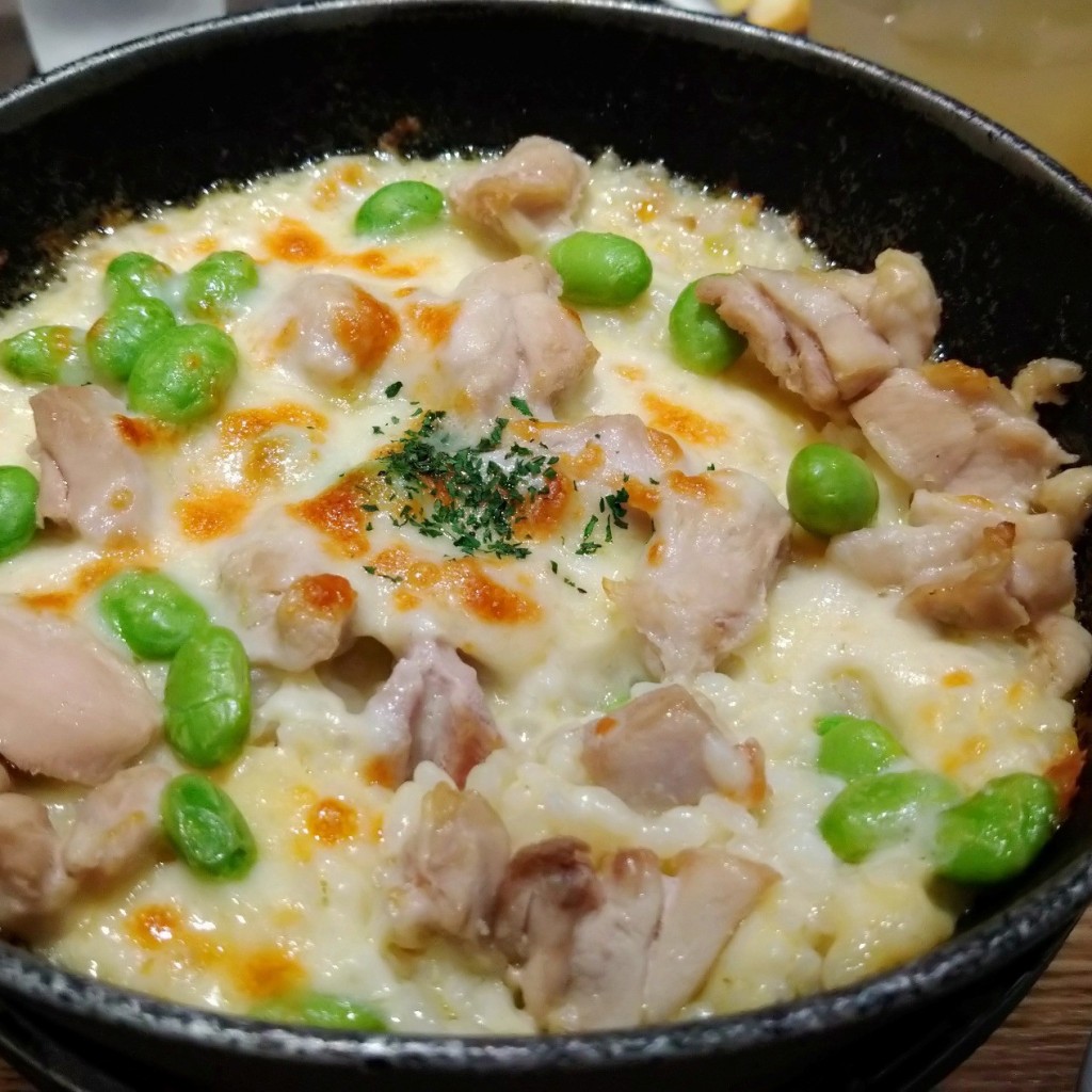 ユーザーが投稿したチキンと枝豆のチーズクの写真 - 実際訪問したユーザーが直接撮影して投稿した駅前本町洋食神戸元町ドリア 川崎ダイス店の写真