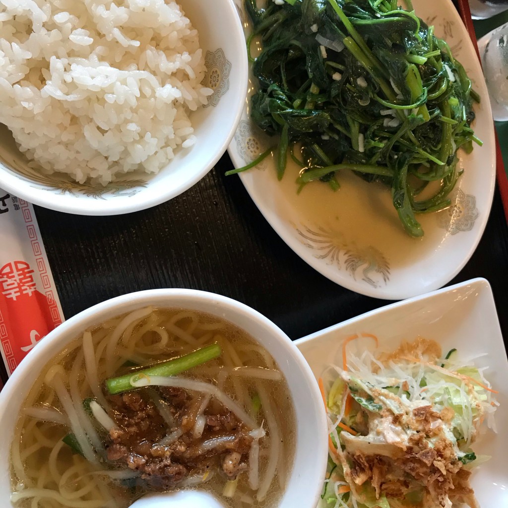 ユーザーが投稿した空芯菜炒め定食の写真 - 実際訪問したユーザーが直接撮影して投稿した東越谷台湾料理SEIKOUENの写真