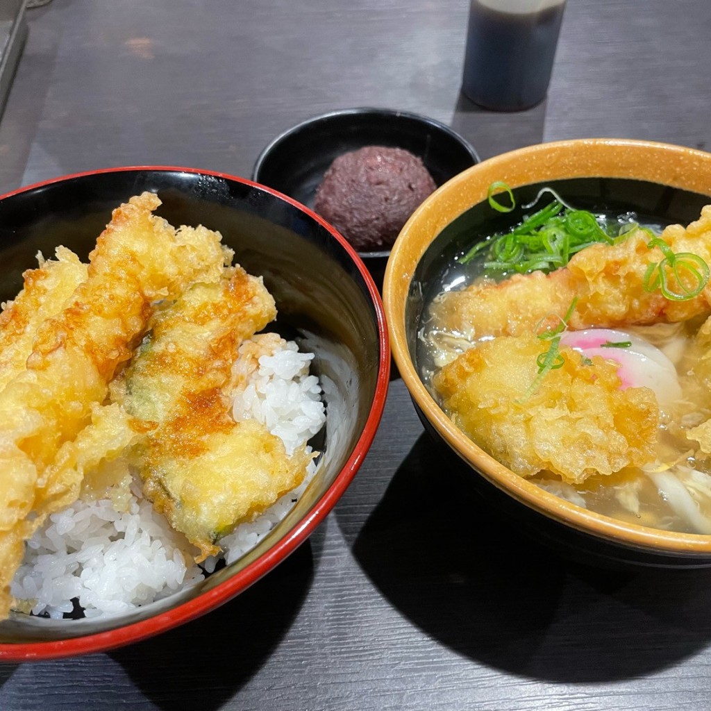 ユーザーが投稿したミニ天丼ミニあんかけうどんミニボタの写真 - 実際訪問したユーザーが直接撮影して投稿した津久礼うどん資さんうどん 菊陽店の写真