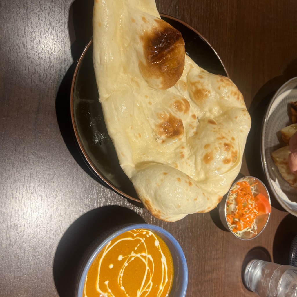 ユーザーが投稿したCheese nan&curry set のびの写真 - 実際訪問したユーザーが直接撮影して投稿した山隈カレーインド食堂 ムランカリーの写真