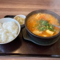 海鮮ラーメン スン豆腐定食 - 実際訪問したユーザーが直接撮影して投稿した上泉町韓国料理カルビ丼とスン豆腐専門店 韓丼 新居浜店の写真のメニュー情報