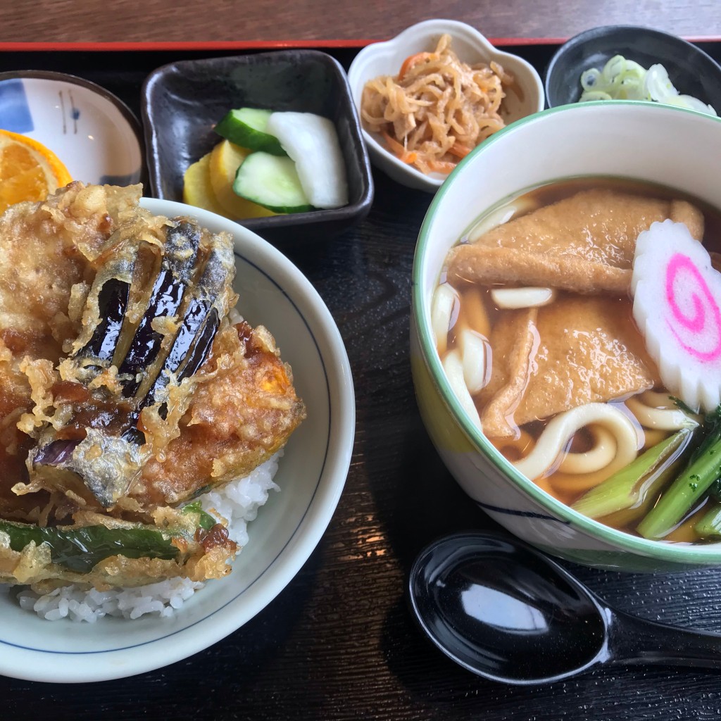 ユーザーが投稿したきつねうどんと天丼の写真 - 実際訪問したユーザーが直接撮影して投稿した永沼うどんやなぎ家の写真