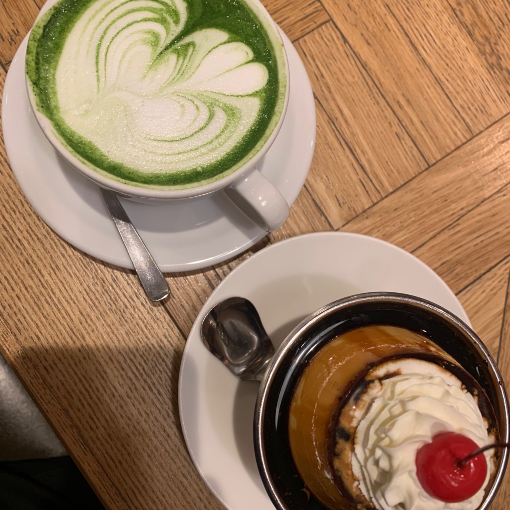 ユーザーが投稿した抹茶ラテ Matcha latteの写真 - 実際訪問したユーザーが直接撮影して投稿した駒形カフェFEBRUARY CAFEの写真