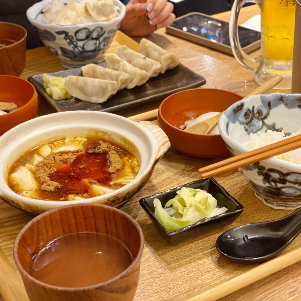 ユーザーが投稿した麻婆豆腐定食の写真 - 実際訪問したユーザーが直接撮影して投稿した平塚餃子肉汁餃子のダンダダン 戸越銀座店の写真