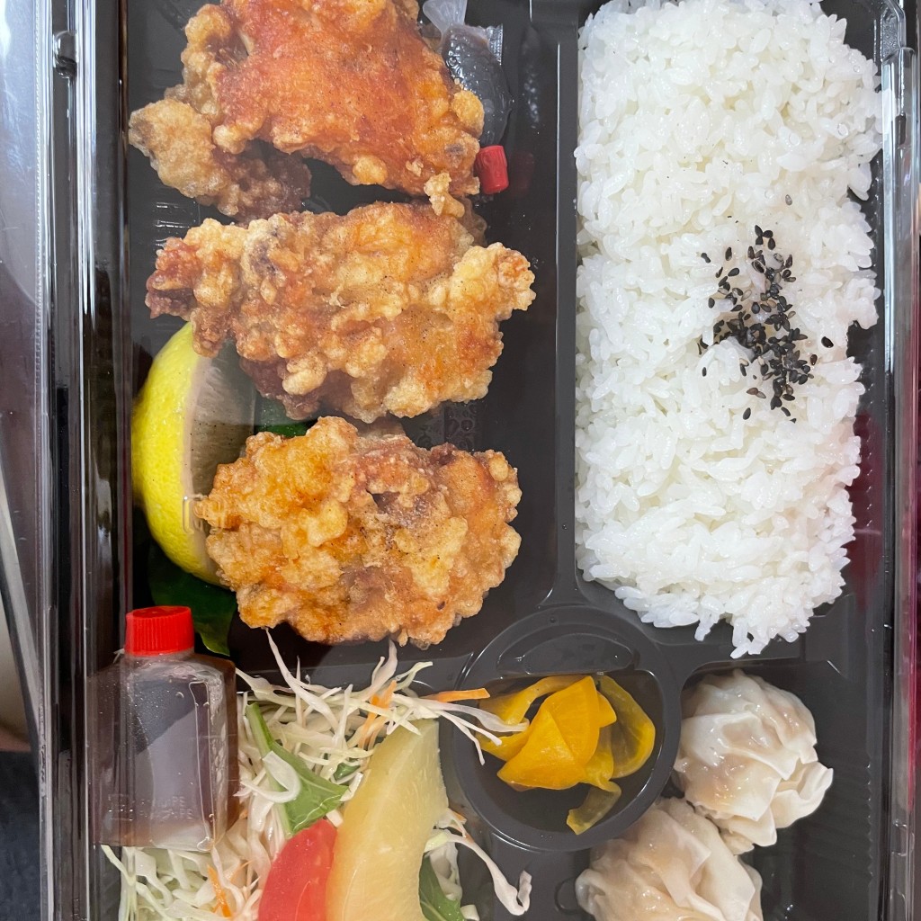 ユーザーが投稿した鶏の唐揚定食(モ)の写真 - 実際訪問したユーザーが直接撮影して投稿した野口町野口中華料理中華飯店てんじく 野口店の写真