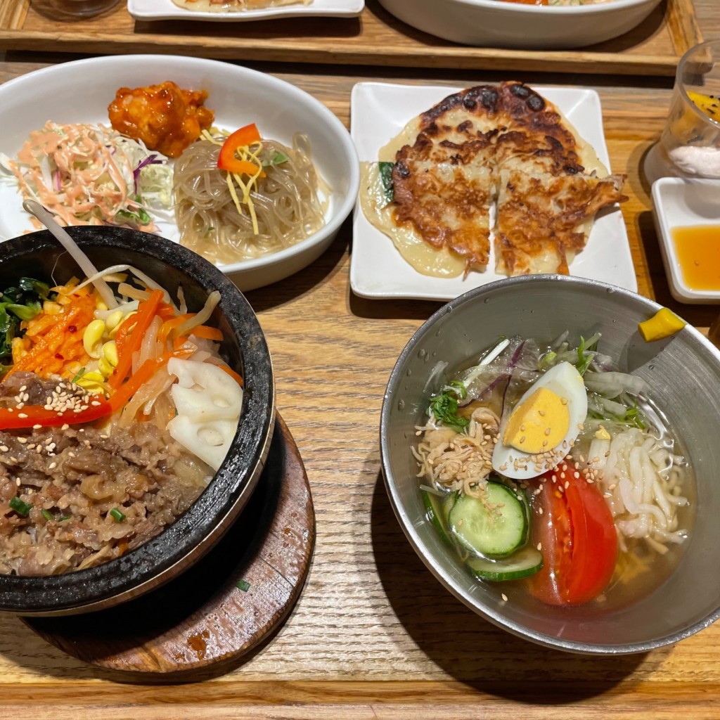 ユーザーが投稿したカルビ石+冷麺の写真 - 実際訪問したユーザーが直接撮影して投稿した浜町韓国料理韓美膳 ららぽーとTOKYO-BAY店の写真