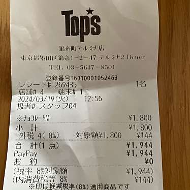 トップス 錦糸町テルミナ店のundefinedに実際訪問訪問したユーザーunknownさんが新しく投稿した新着口コミの写真