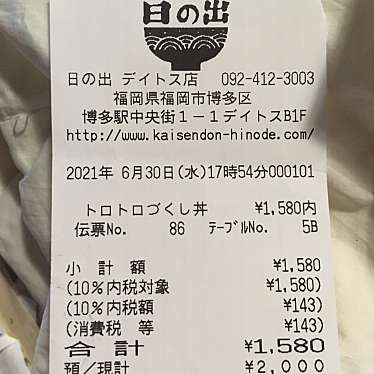 海鮮丼 日の出 博多デイトス店のundefinedに実際訪問訪問したユーザーunknownさんが新しく投稿した新着口コミの写真