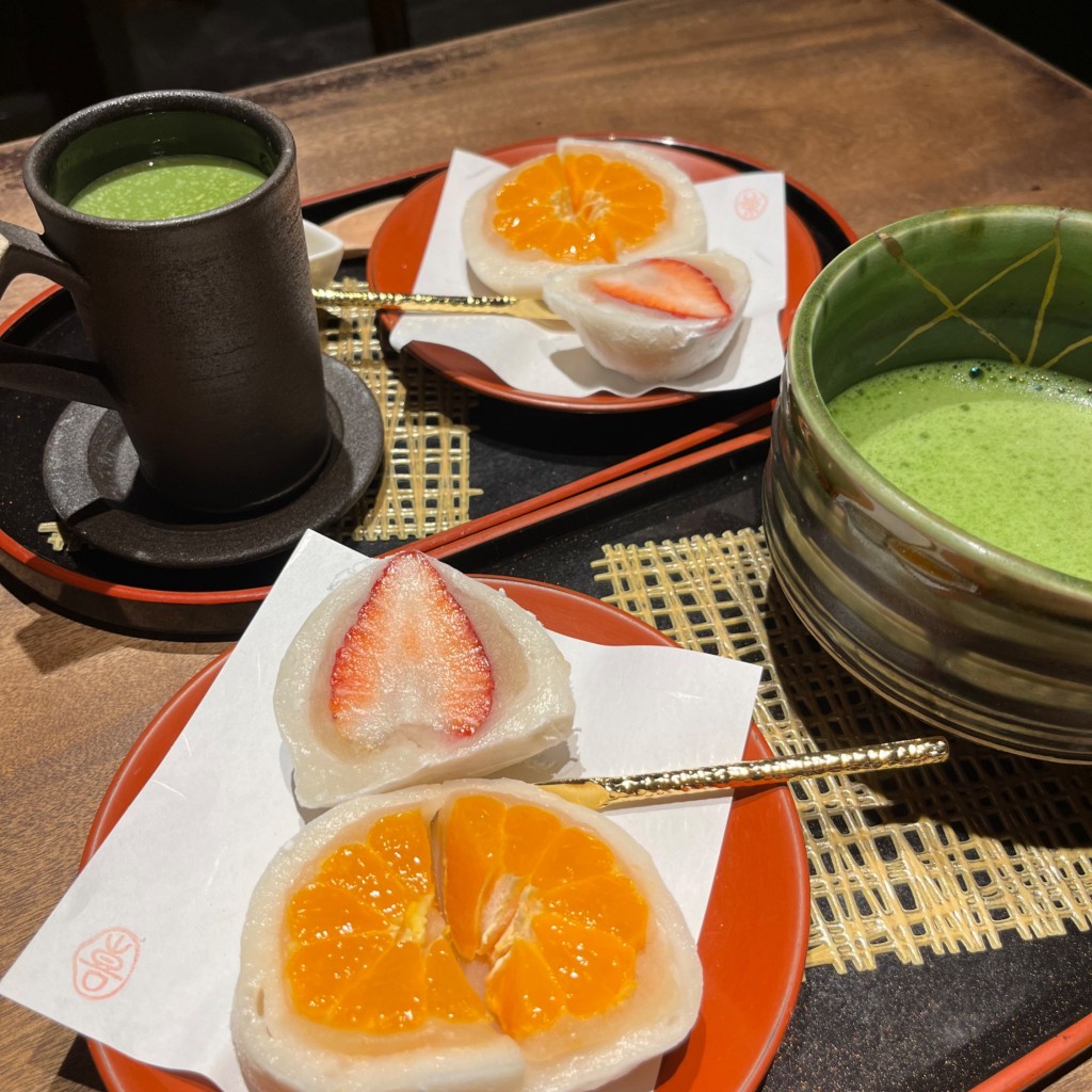 ユーザーが投稿した丸ごとみかん抹茶セットの写真 - 実際訪問したユーザーが直接撮影して投稿した東山和カフェ / 甘味処菓舗 Kazu Nakashimaの写真