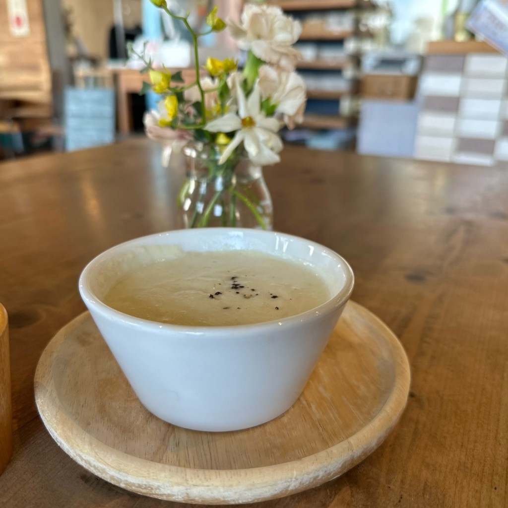 ユーザーが投稿したセットスープの写真 - 実際訪問したユーザーが直接撮影して投稿した宇宿カフェaview Cafe&Flowersの写真