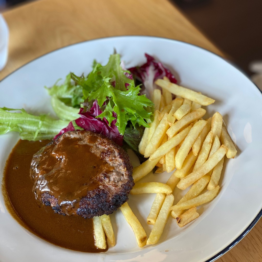 ユーザーが投稿したLunchハンバーグの写真 - 実際訪問したユーザーが直接撮影して投稿した八丁畷町洋食レストラン ファーマーズクラブの写真