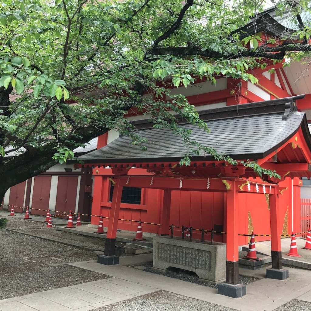 実際訪問したユーザーが直接撮影して投稿した新宿地域名所花園神社 手水舎の写真