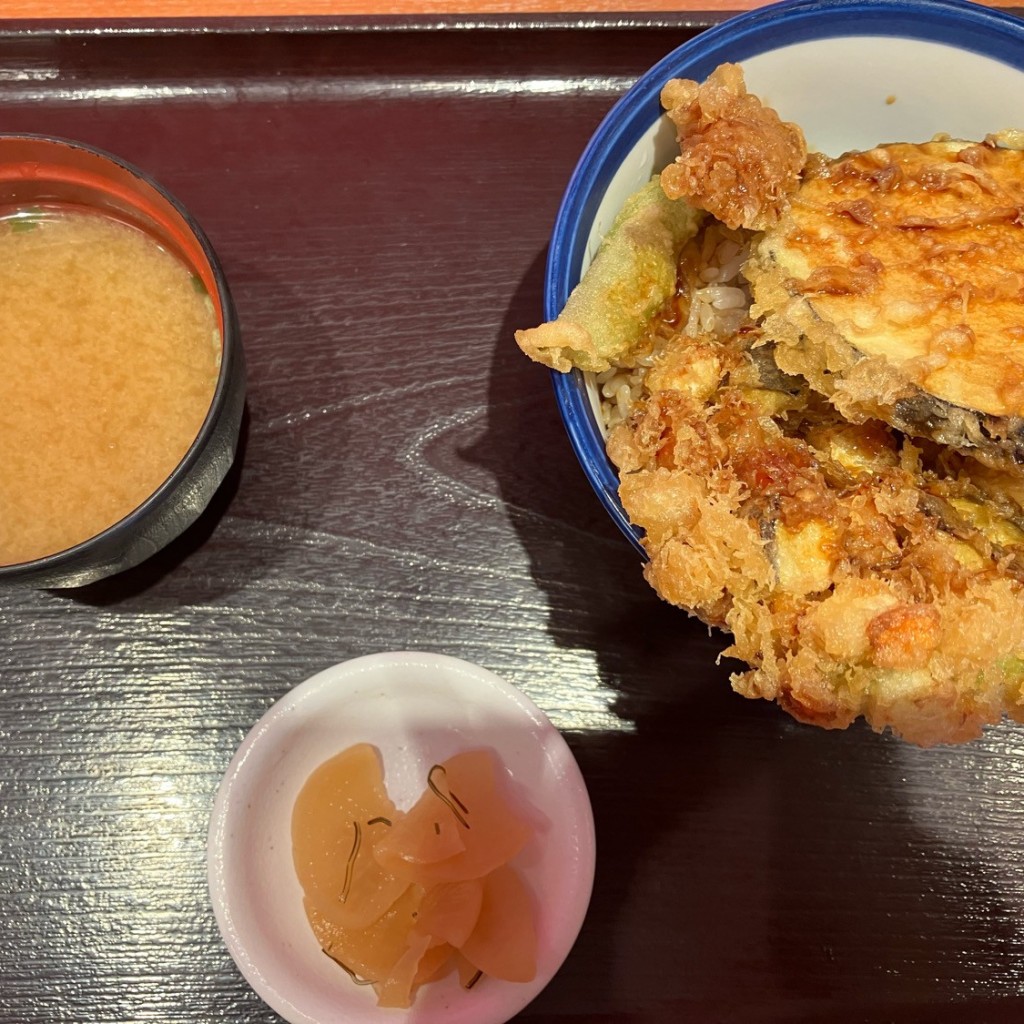 ユーザーが投稿した夏野菜天丼の写真 - 実際訪問したユーザーが直接撮影して投稿した長沼南天丼天丼てんや 東静岡店の写真