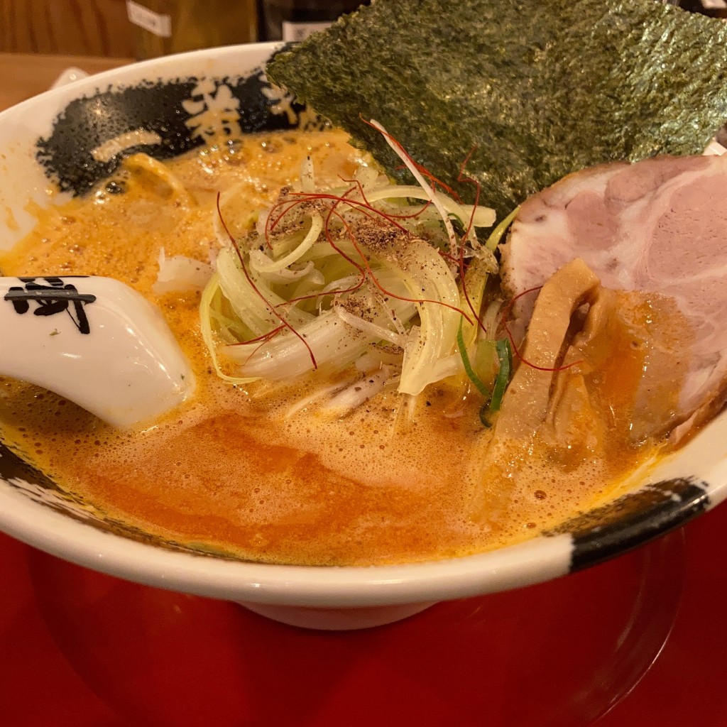 ユーザーが投稿した赤豚骨ラーメンの写真 - 実際訪問したユーザーが直接撮影して投稿した下恵土ラーメン専門店熟成豚骨ラーメン一番軒 可児店の写真