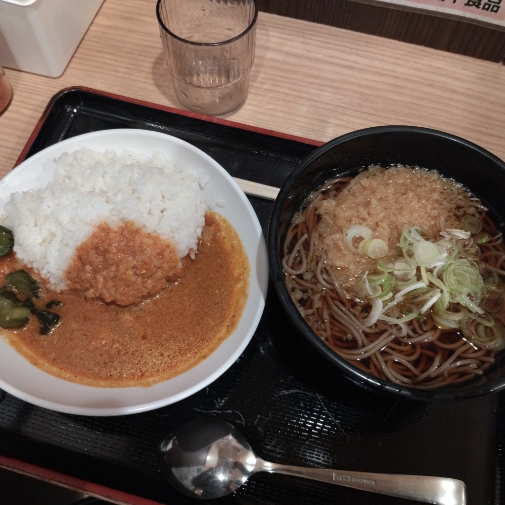 ユーザーが投稿した朝カレー定食の写真 - 実際訪問したユーザーが直接撮影して投稿した名駅そばよもだそば 名古屋うまいもん通り広小路口店の写真