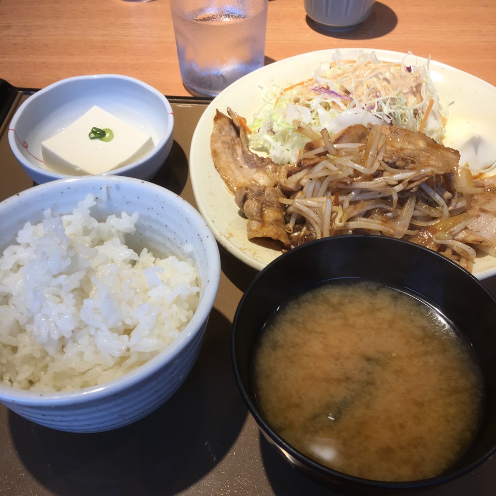 ユーザーが投稿したしょうが焼定食の写真 - 実際訪問したユーザーが直接撮影して投稿した八幡水珀定食屋やよい軒 京都八幡店の写真