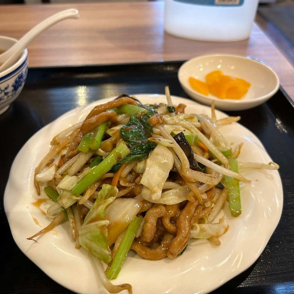 ユーザーが投稿した肉野菜炒め定食の写真 - 実際訪問したユーザーが直接撮影して投稿した花咲町中華料理東京情熱餃子 桜木町本店の写真