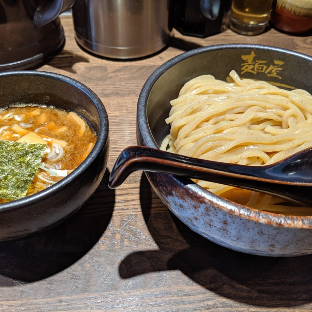ユーザーが投稿したつけ麺+メンマトッピングの写真 - 実際訪問したユーザーが直接撮影して投稿した新田ラーメン専門店麺屋 一路の写真