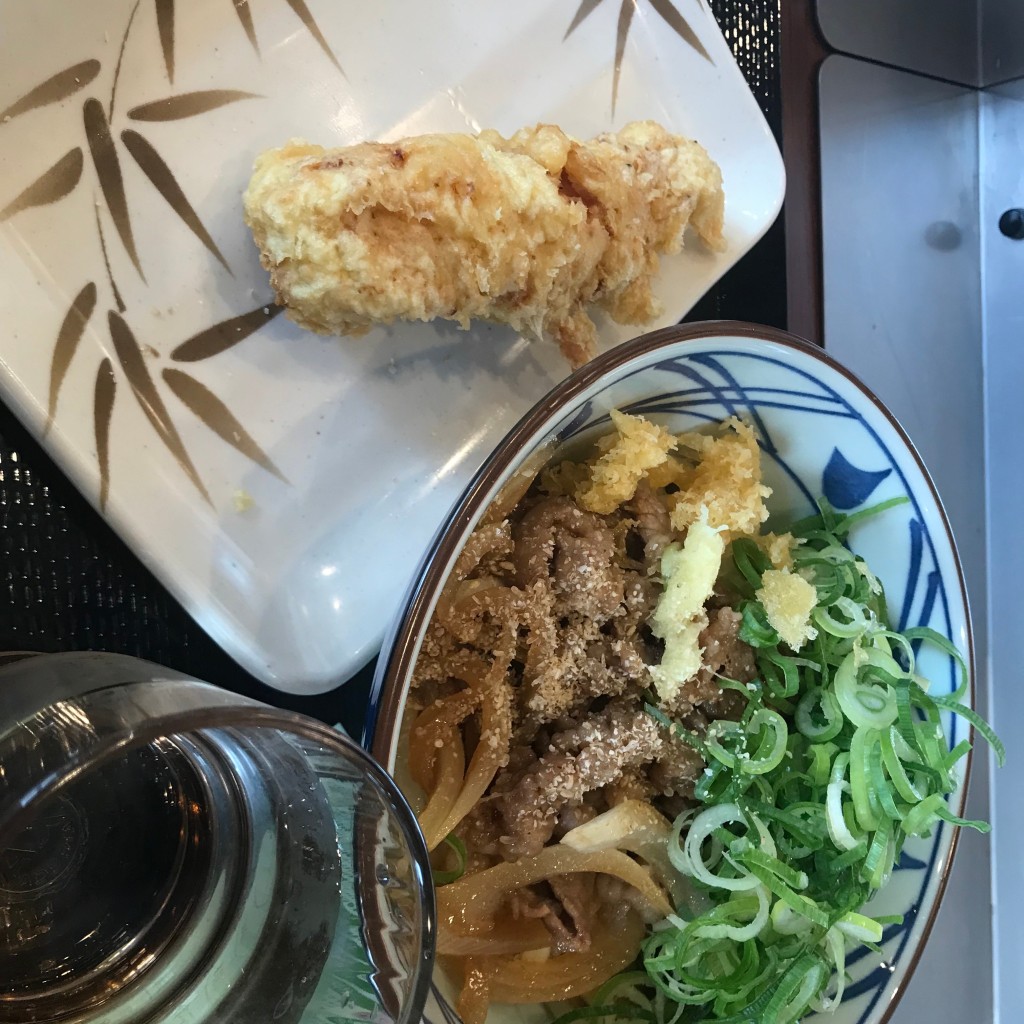 ユーザーが投稿した肉カケうどんの写真 - 実際訪問したユーザーが直接撮影して投稿した樫原秤谷町うどん丸亀製麺 京都洛西店の写真