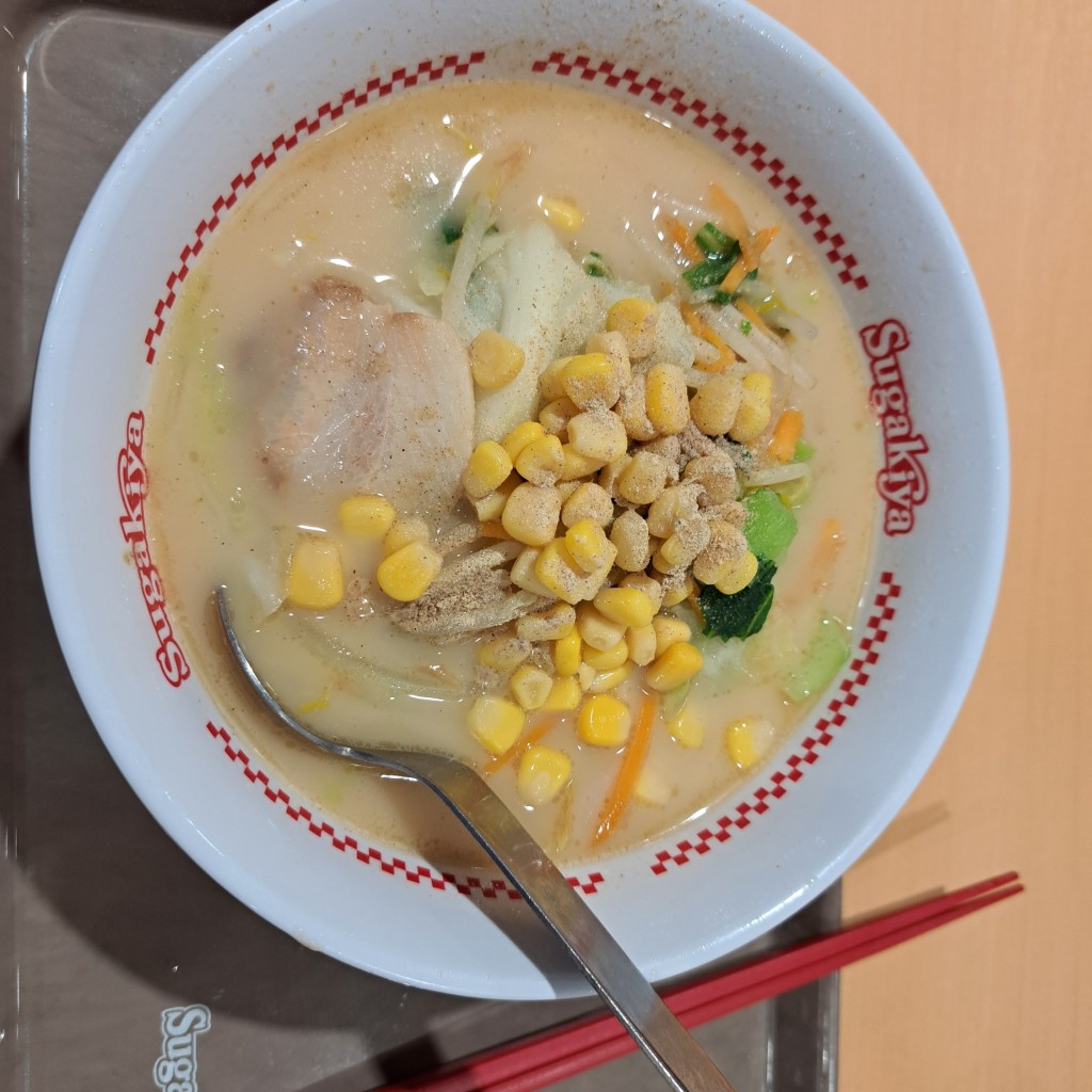 ユーザーが投稿した野菜ラーメンの写真 - 実際訪問したユーザーが直接撮影して投稿した羽衣ラーメン専門店スガキヤ ビバホーム一宮店の写真