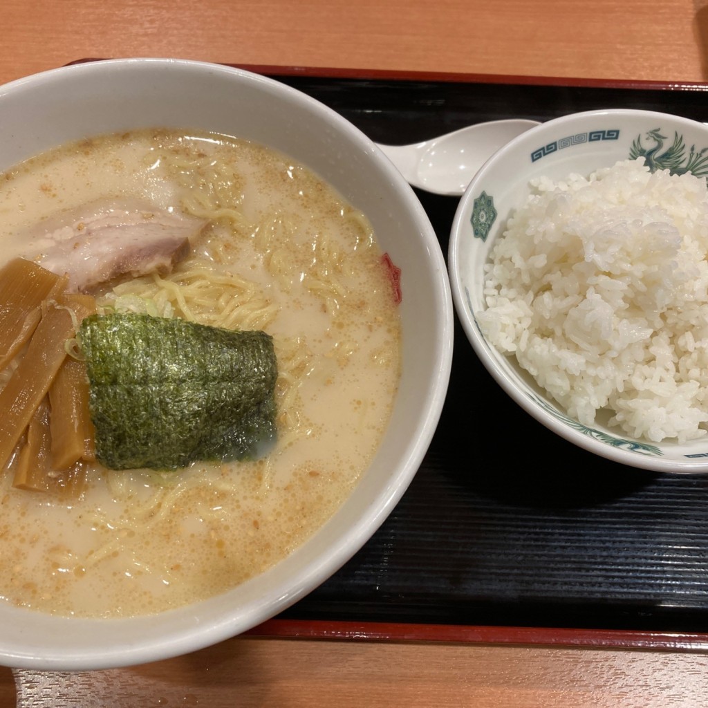 ユーザーが投稿したとんこつラーメンの写真 - 実際訪問したユーザーが直接撮影して投稿した常盤台中華料理日高屋 上板橋北口店の写真