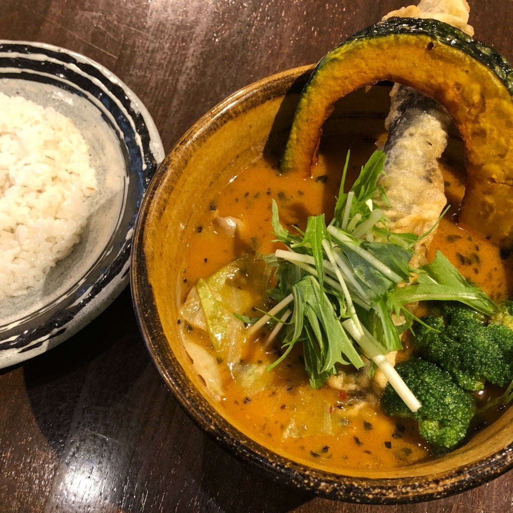 ユーザーが投稿したチキンと野菜のカレーの写真 - 実際訪問したユーザーが直接撮影して投稿した南三条西スープカレーソウルストアの写真