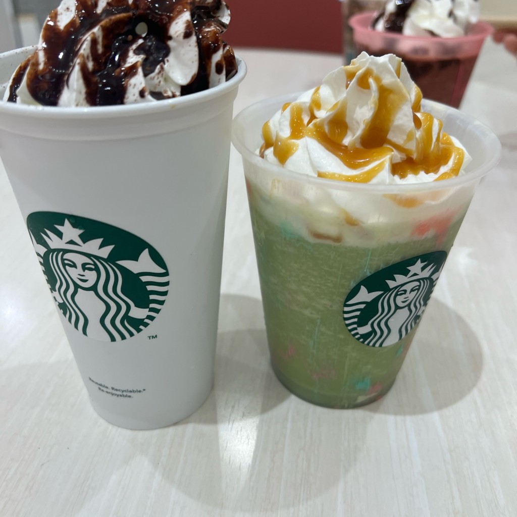 ユーザーが投稿した抹茶クリームフラペチーノの写真 - 実際訪問したユーザーが直接撮影して投稿した川崎カフェスターバックスコーヒー イオンモール羽生1階店の写真