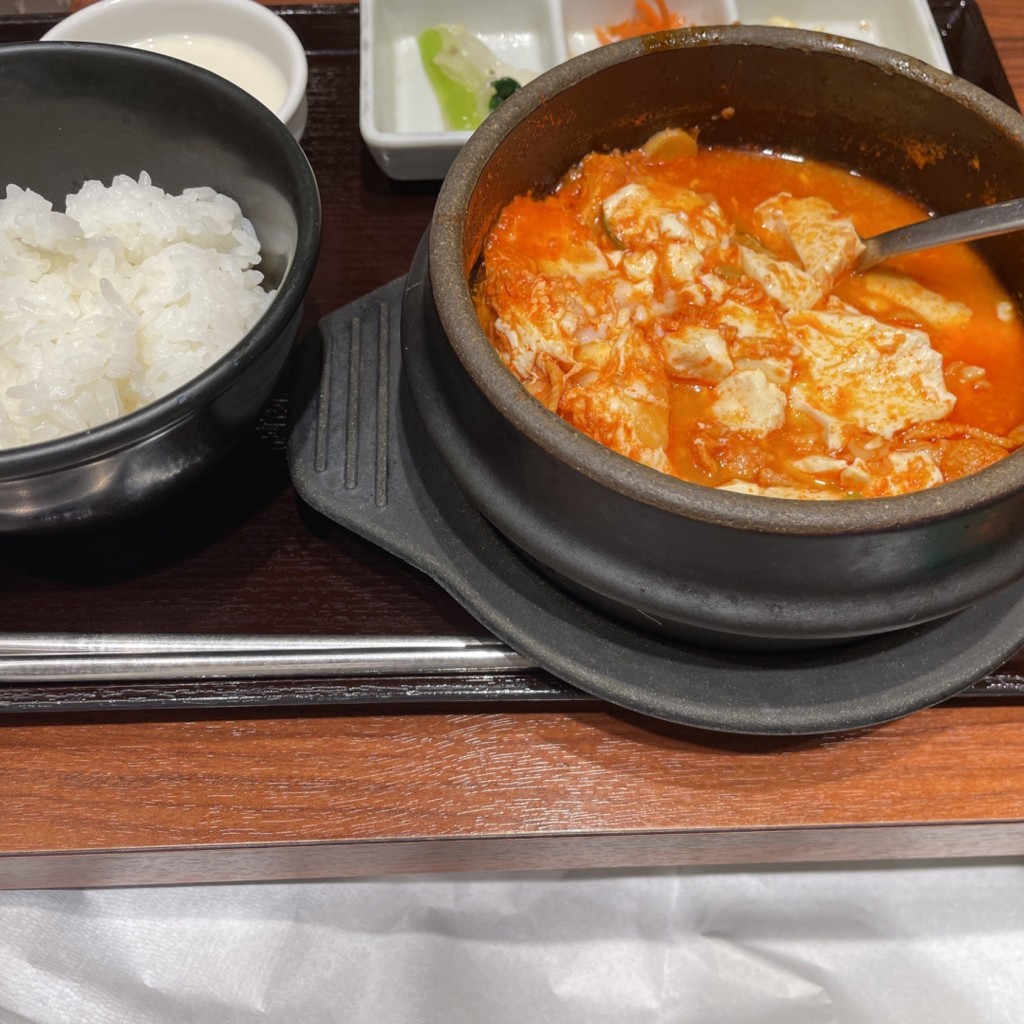 ユーザーが投稿した1050Lunch 豚スンドゥブの写真 - 実際訪問したユーザーが直接撮影して投稿した南幸韓国料理東京純豆腐 横浜ジョイナス店の写真