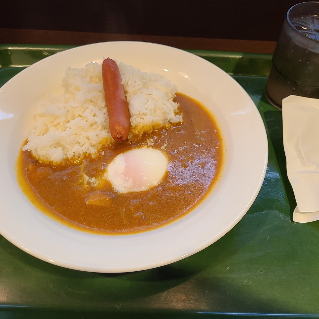 ユーザーが投稿した朝カレーB (温玉ソ)の写真 - 実際訪問したユーザーが直接撮影して投稿した有楽町カレーカレーショップ C&C 有楽町店の写真