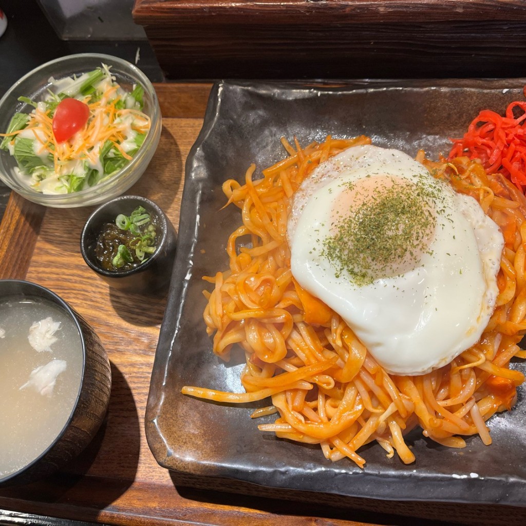 ユーザーが投稿した沖縄風ナポリタンの写真 - 実際訪問したユーザーが直接撮影して投稿した宮本町沖縄料理がちまや食堂の写真