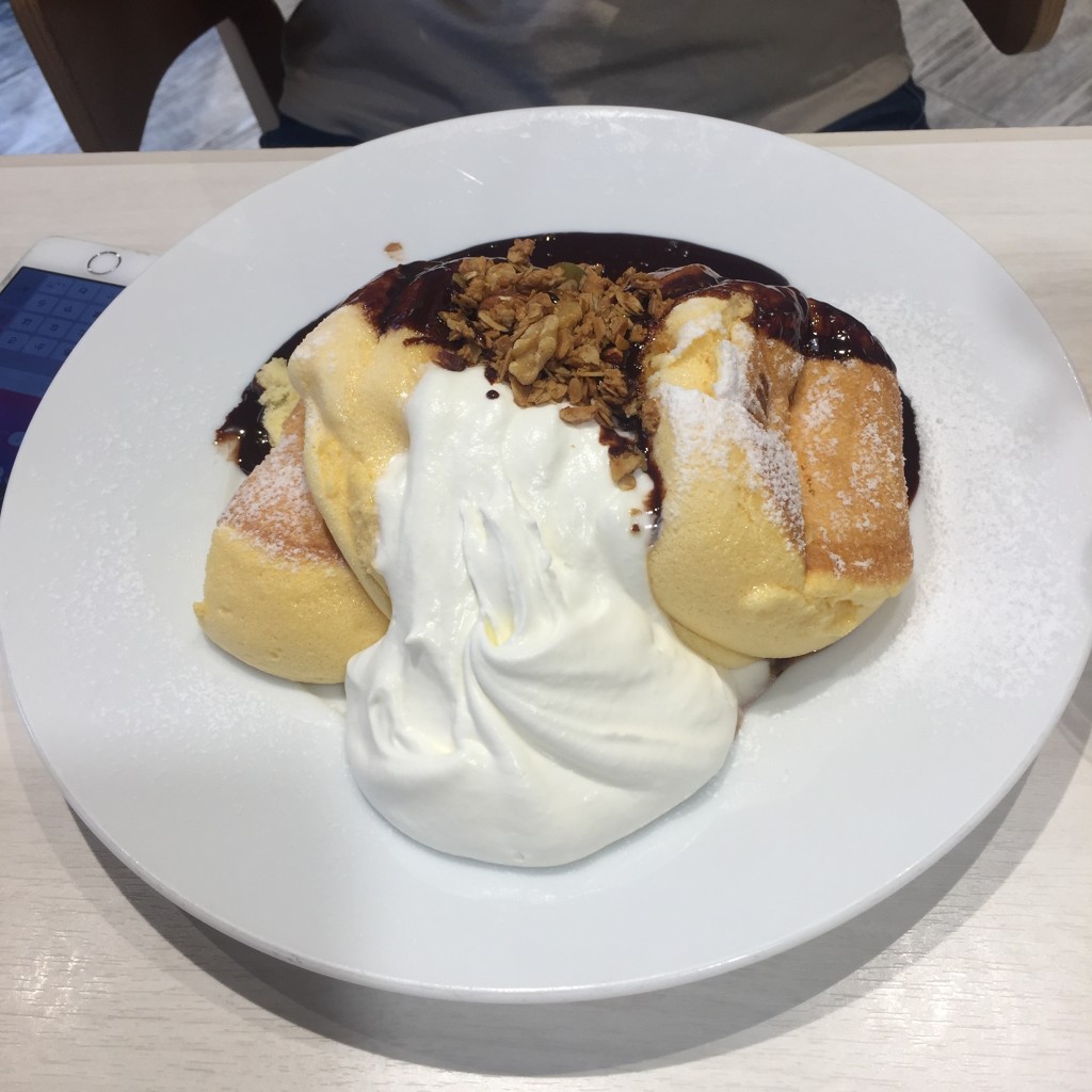 ユーザーが投稿したチョコパンケーキの写真 - 実際訪問したユーザーが直接撮影して投稿した吉祥寺本町パンケーキ幸せのパンケーキ 吉祥寺店の写真