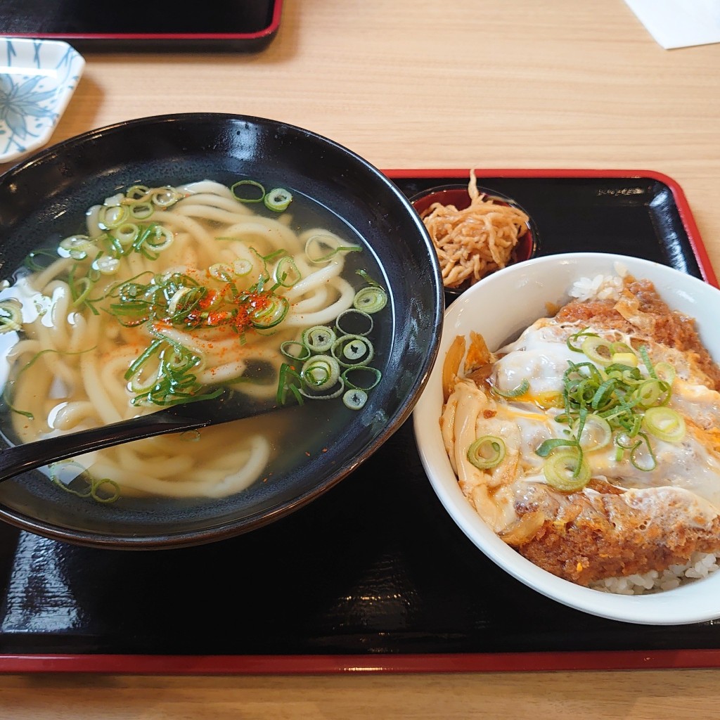 ユーザーが投稿したカツ丼かけうどんの写真 - 実際訪問したユーザーが直接撮影して投稿した下池永うどん鳴門うどん 中津店の写真