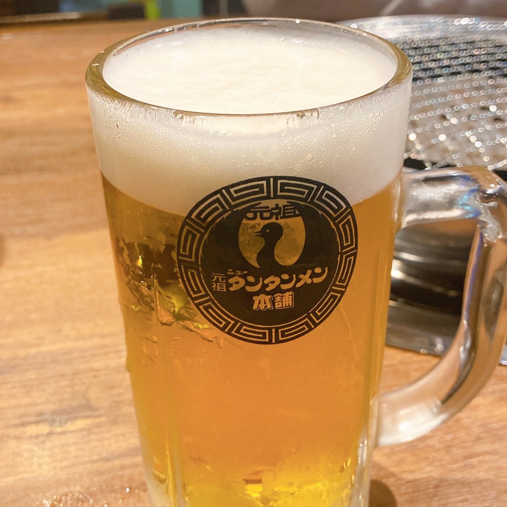 ユーザーが投稿した生ビールの写真 - 実際訪問したユーザーが直接撮影して投稿した横山ラーメン / つけ麺元祖ニュータンタンメン 本舗 相模原店の写真