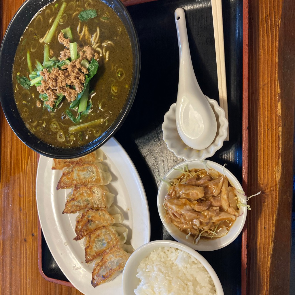 ユーザーが投稿した黒担々麺セットの写真 - 実際訪問したユーザーが直接撮影して投稿した寺戸四川料理金峰閣の写真