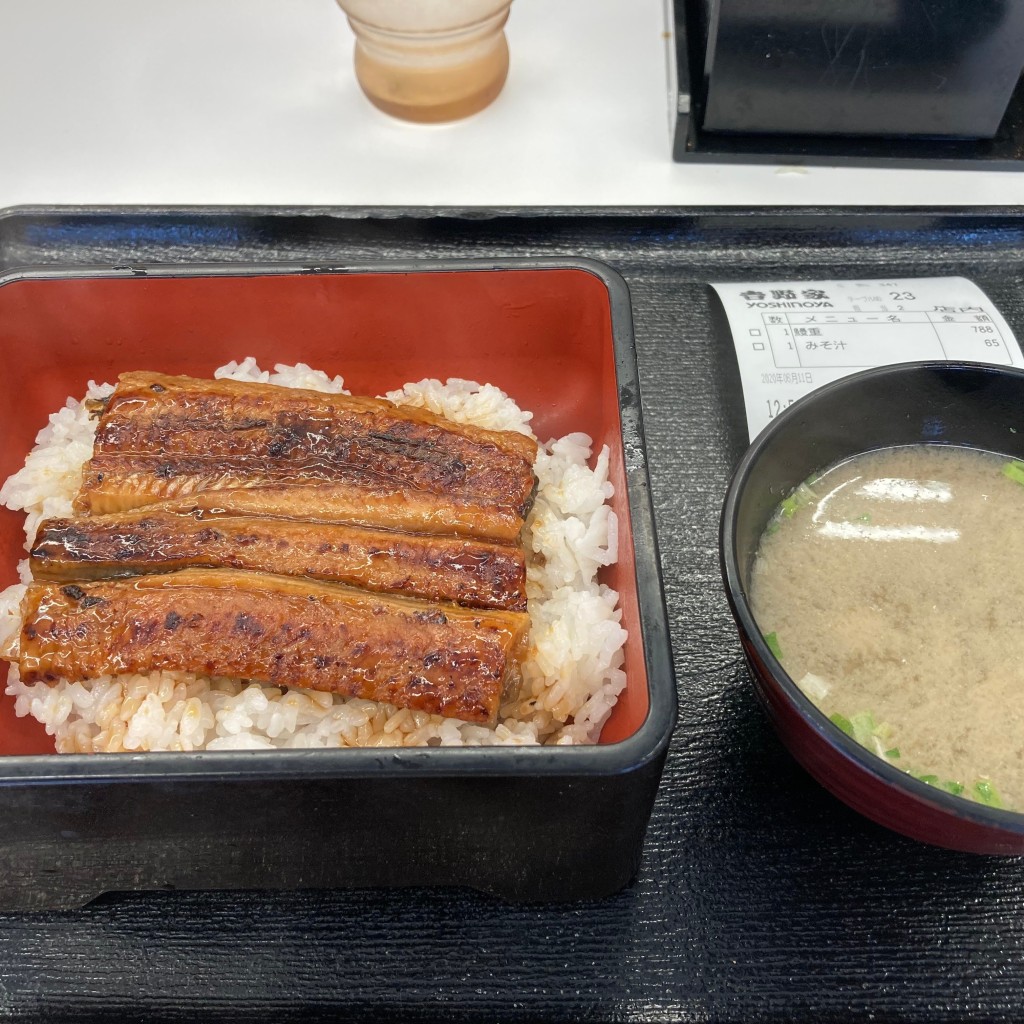 ユーザーが投稿したうな丼・みそ汁の写真 - 実際訪問したユーザーが直接撮影して投稿した東上野牛丼吉野家 浅草通り稲荷町店の写真